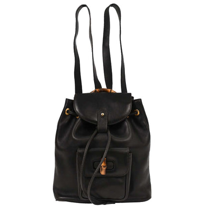 Gucci Black Bamboo Backpack