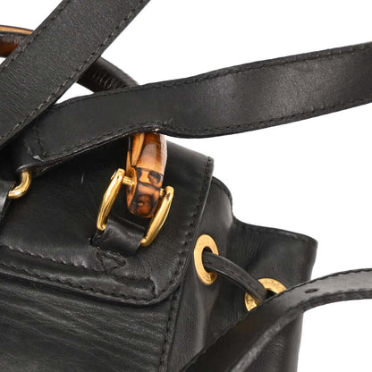Gucci Black Bamboo Backpack