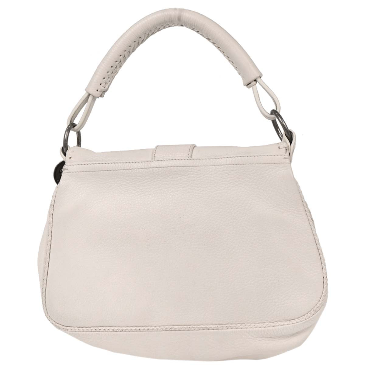 Christian Dior White Leather Gaucho Saddle Handbag