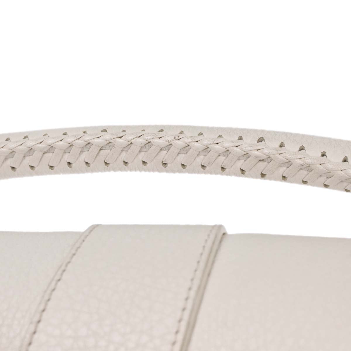 Christian Dior White Leather Gaucho Saddle Handbag