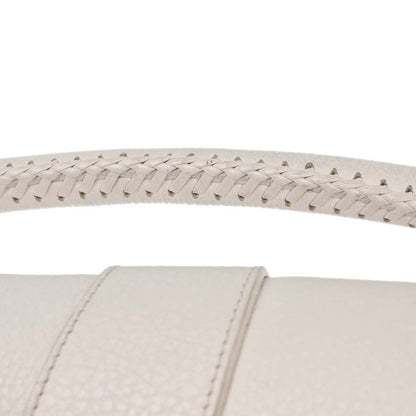 Christian Dior White Leather Gaucho Saddle Handbag