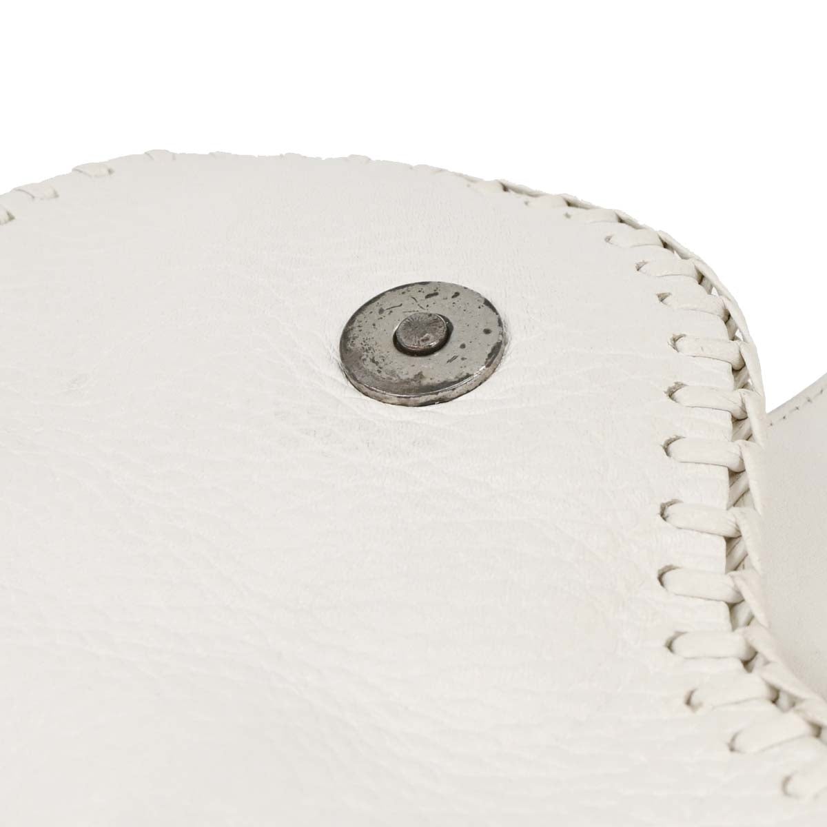 Christian Dior White Leather Gaucho Saddle Handbag