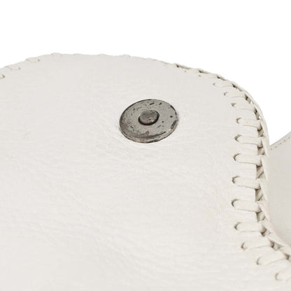Christian Dior White Leather Gaucho Saddle Handbag