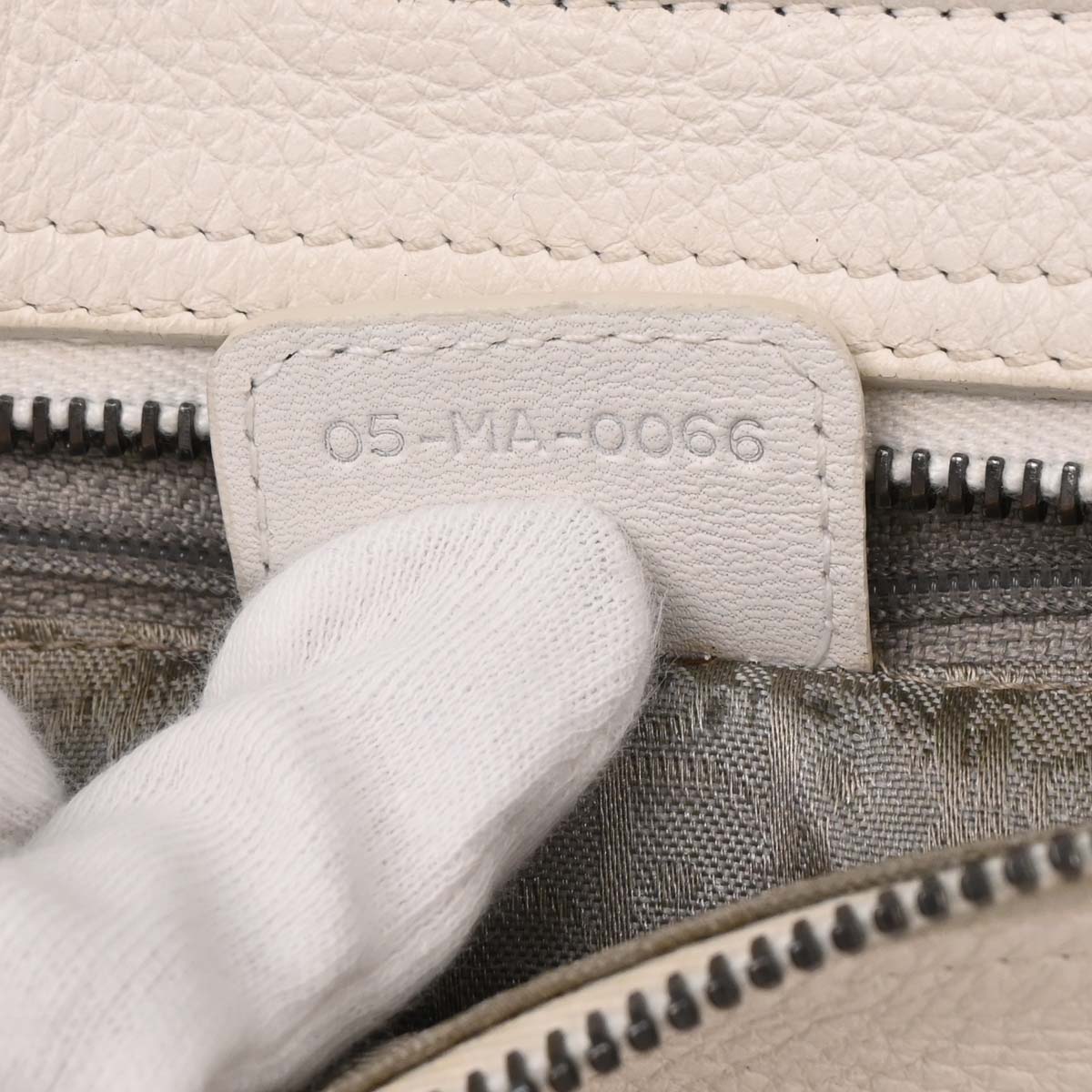 Christian Dior White Leather Gaucho Saddle Handbag