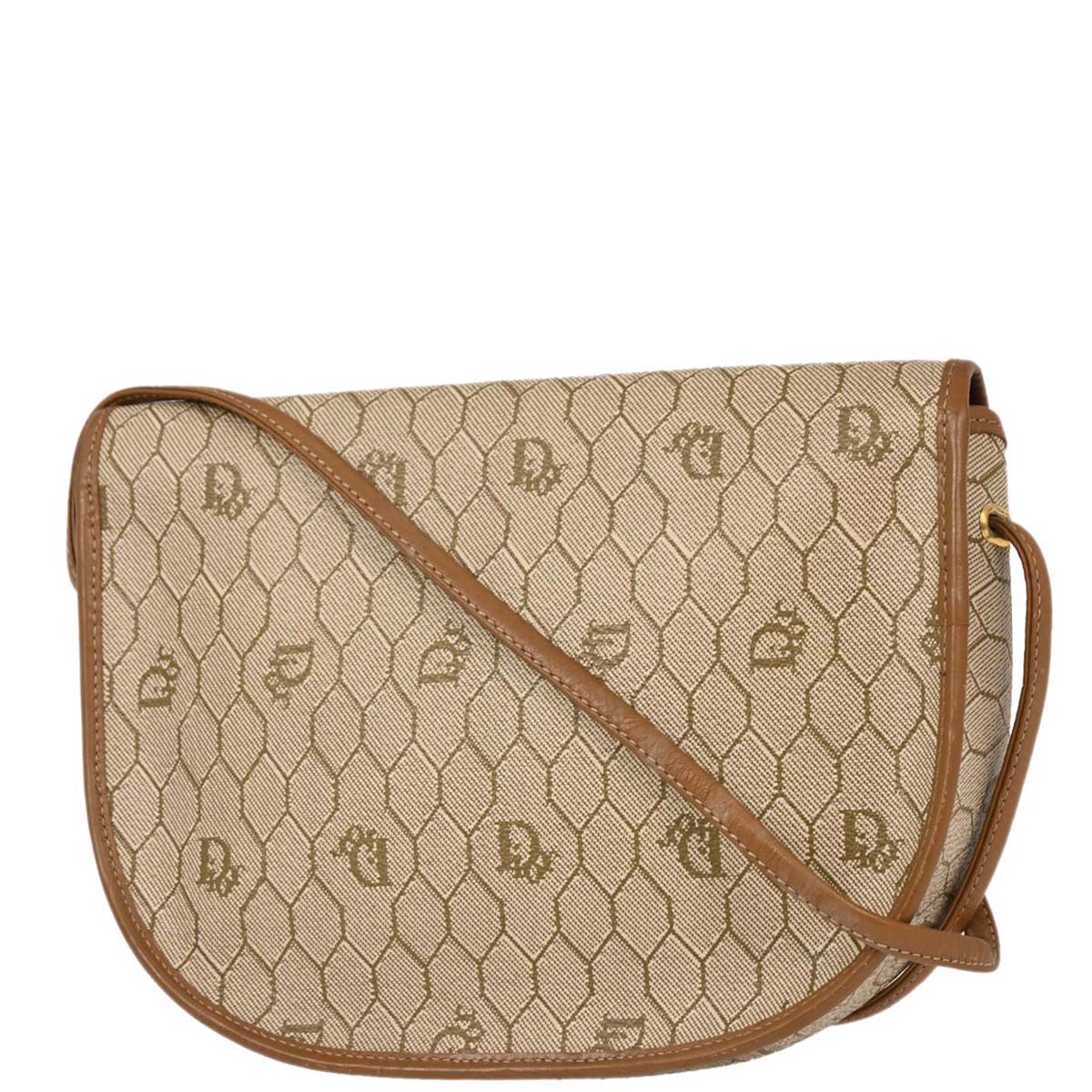 Christian Dior Beige Honeycomb Shoulder Bag