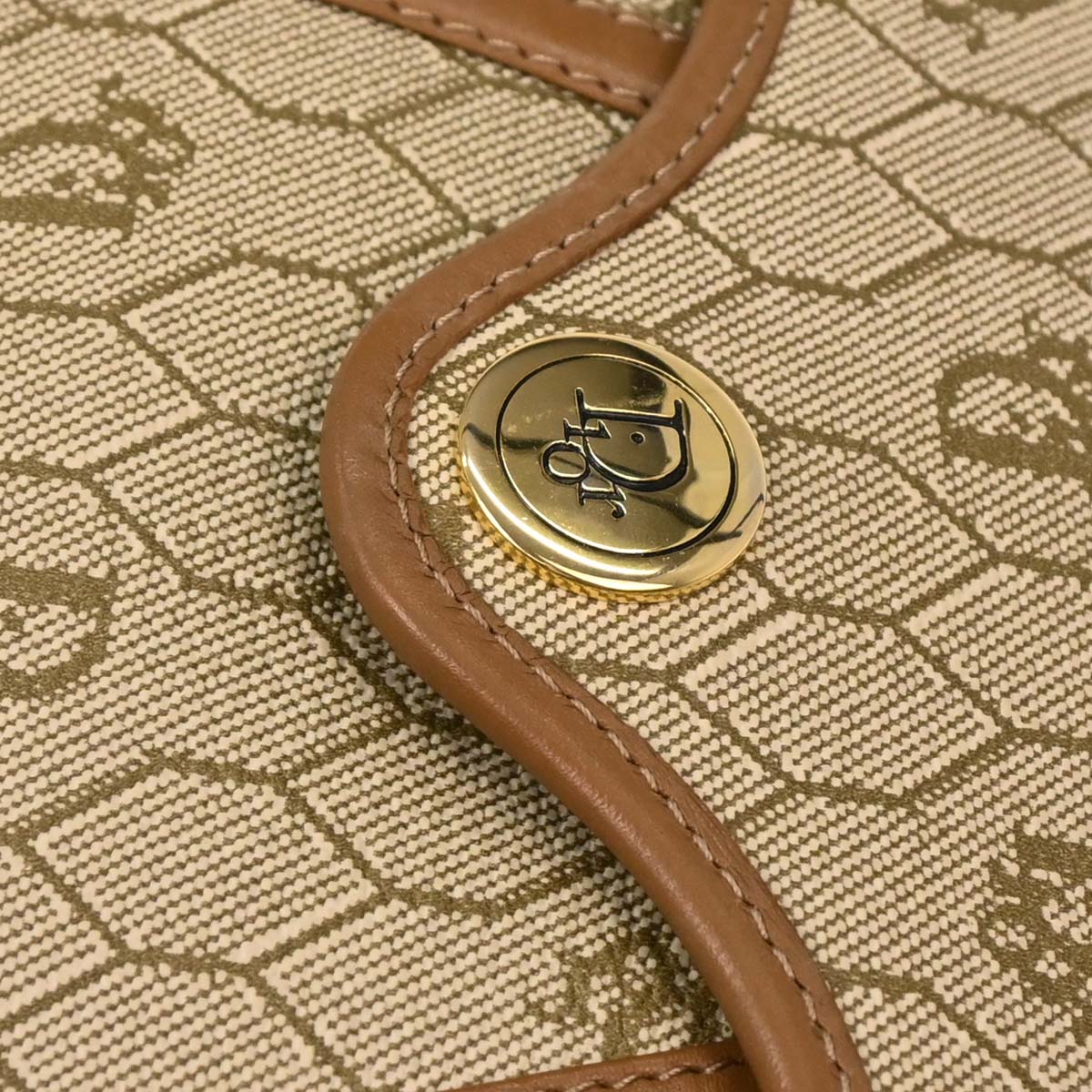 Christian Dior Beige Honeycomb Shoulder Bag