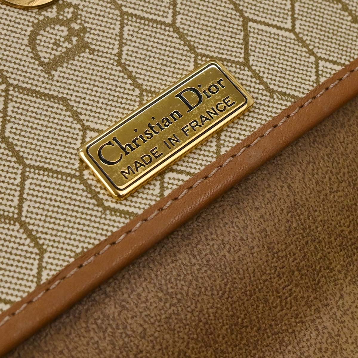 Christian Dior Beige Honeycomb Shoulder Bag