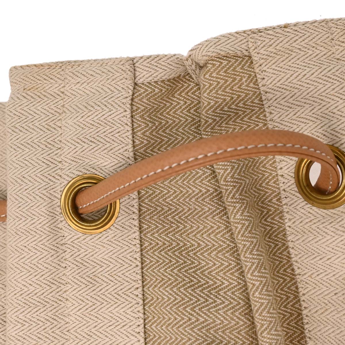 Hermes Beige Gold Toile Chevrons Aline GM Shoulder Bag