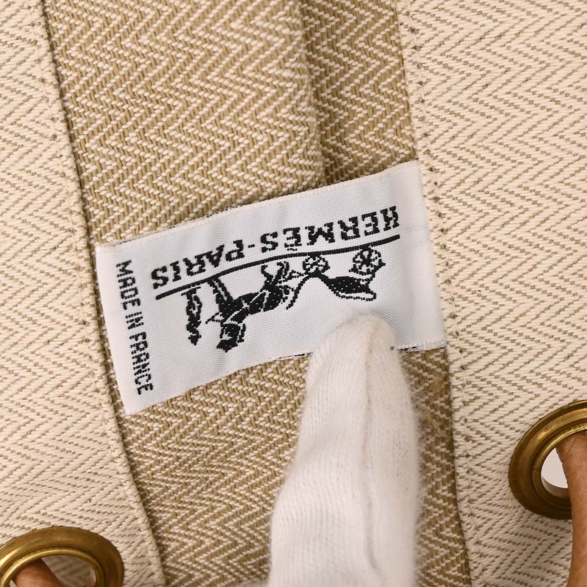 Hermes Beige Gold Toile Chevrons Aline GM Shoulder Bag