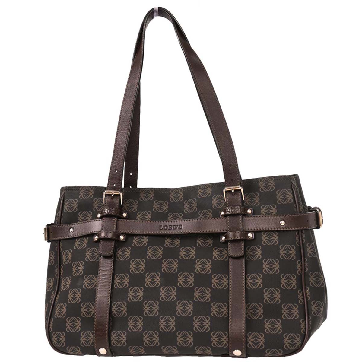 Loewe Brown PVC Anagram Handbag