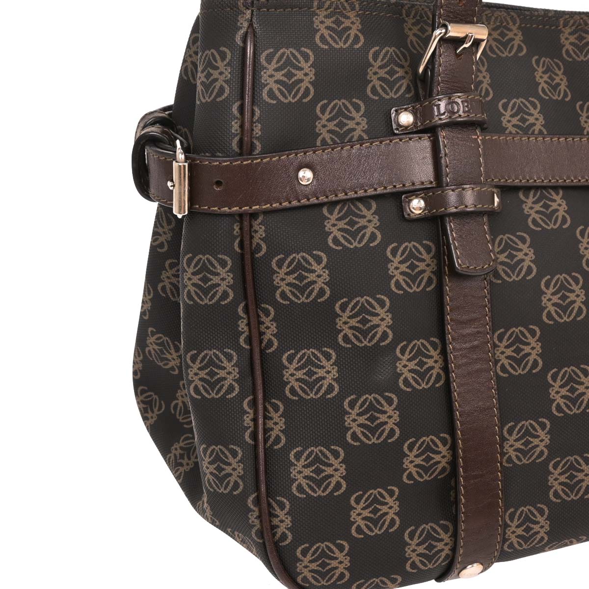 Loewe Brown PVC Anagram Handbag