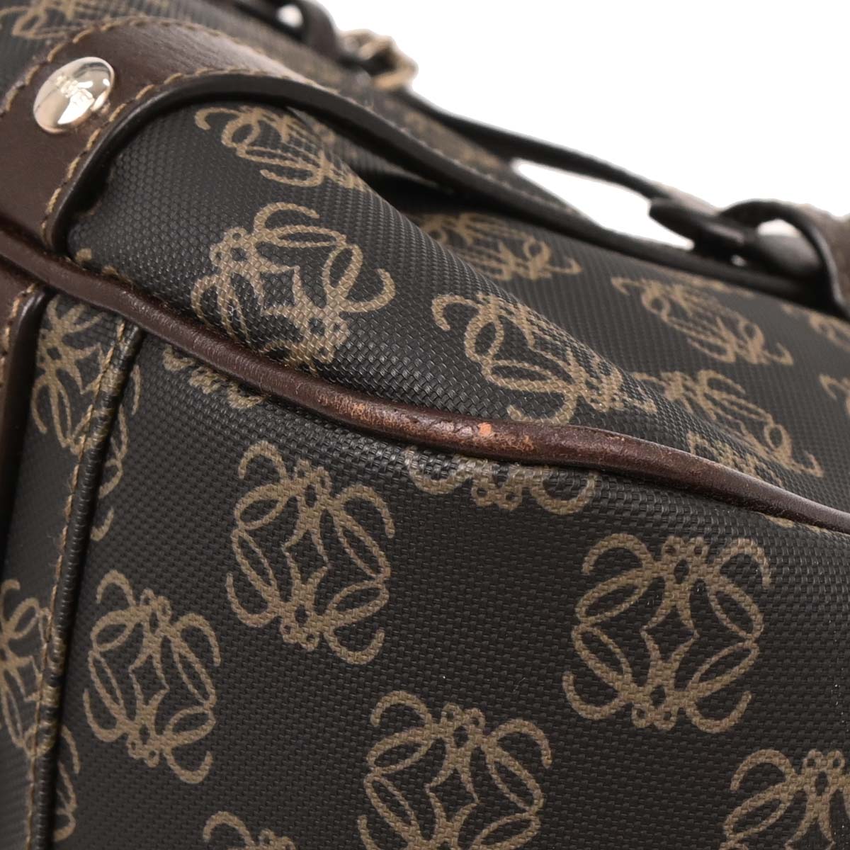 Loewe Brown PVC Anagram Handbag