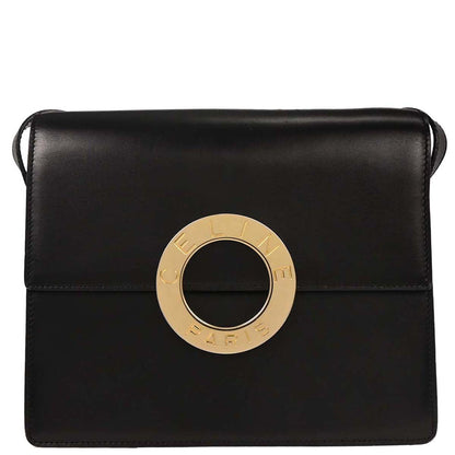Celine Black Leather Shoulder Bag