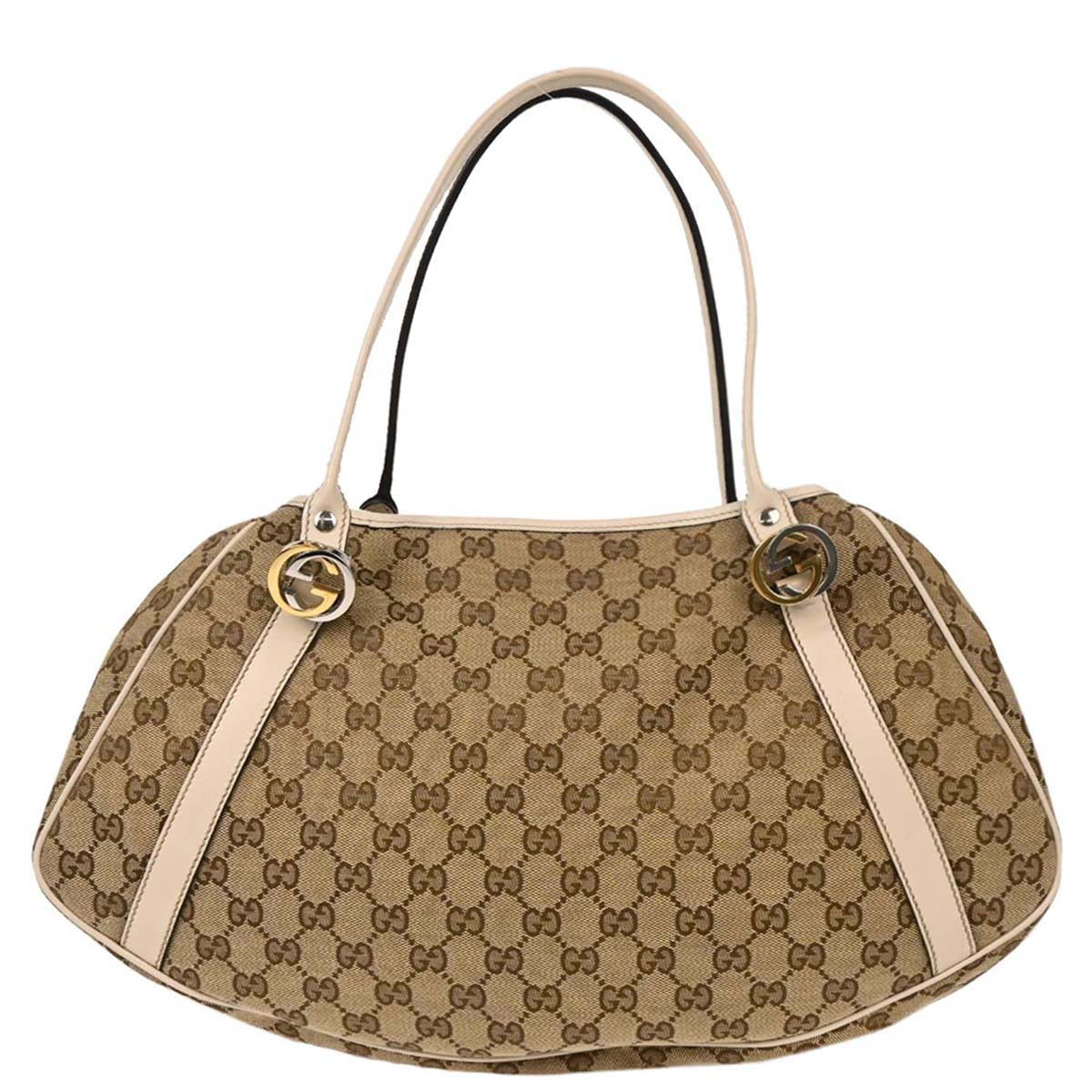 Gucci Beige White GG Tote Bag
