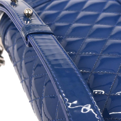 Boy Chanel 2014-2015 Blue Patent Leather Medium Shoulder Bag