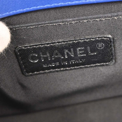 Boy Chanel 2014-2015 Blue Patent Leather Medium Shoulder Bag