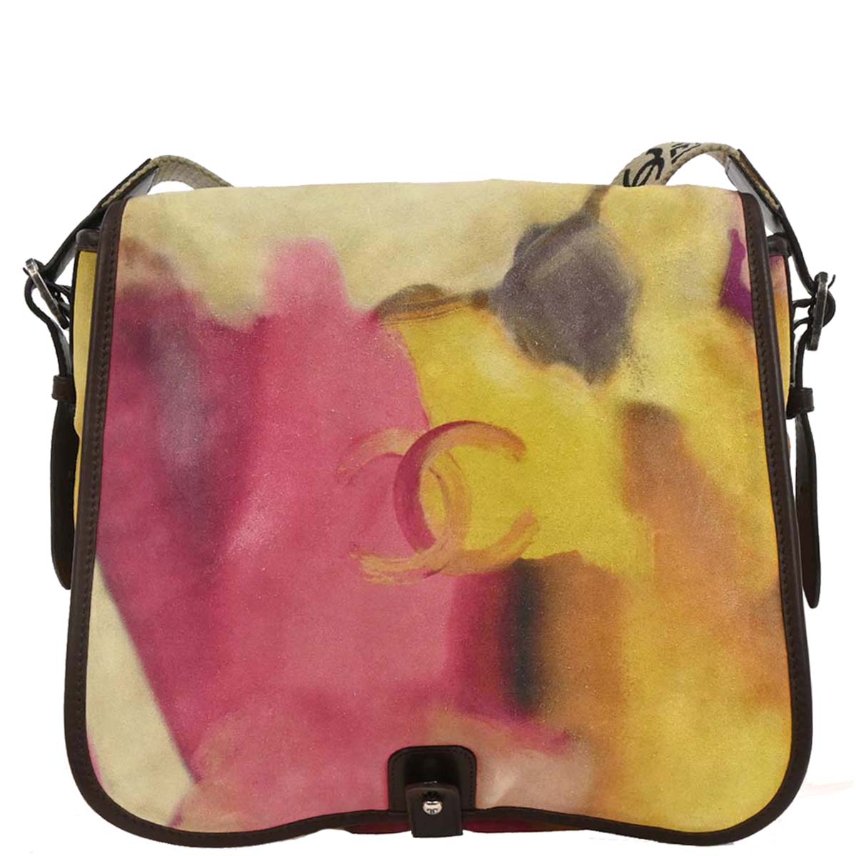 Chanel 2014-2015 Yellow Suede Flap Shoulder Bag