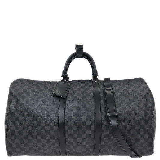 Louis Vuitton Damier Graphite Keepall Bandouliere 55 Duffle N41413