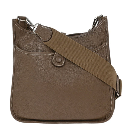 Hermes Etoupe Taurillon Clemence Evelyne 3 29 PM Shoulder Bag