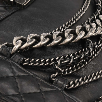 Boy Reverso Chanel 2013-2014 Black Lambskin Medium Shoulder Bag