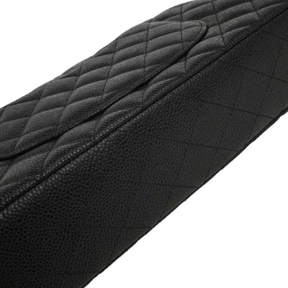 Chanel 2017 Black Caviar Medium Classic Double Flap Shoulder Bag