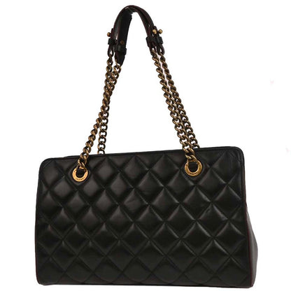 Chanel 2012-2013 Black Lambskin Tote Chain Handbag