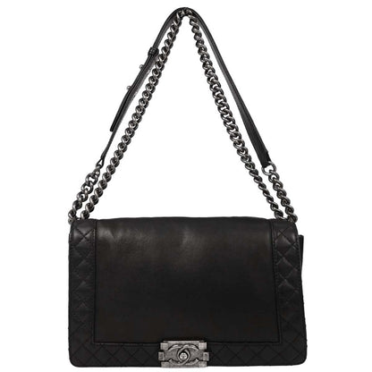 Boy Chanel 2013-2014 Black Calfskin New Medium Shoulder Bag
