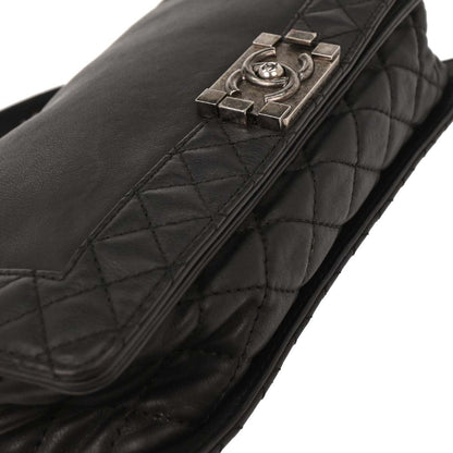 Boy Chanel 2013-2014 Black Calfskin New Medium Shoulder Bag