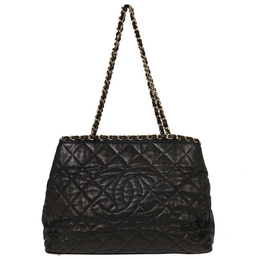 Chanel Black Caviar Tote Chain Me Handbag