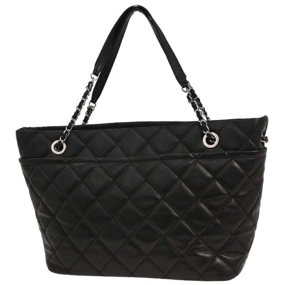 Chanel 2012-2013 Black Caviar Tote Chain Handbag
