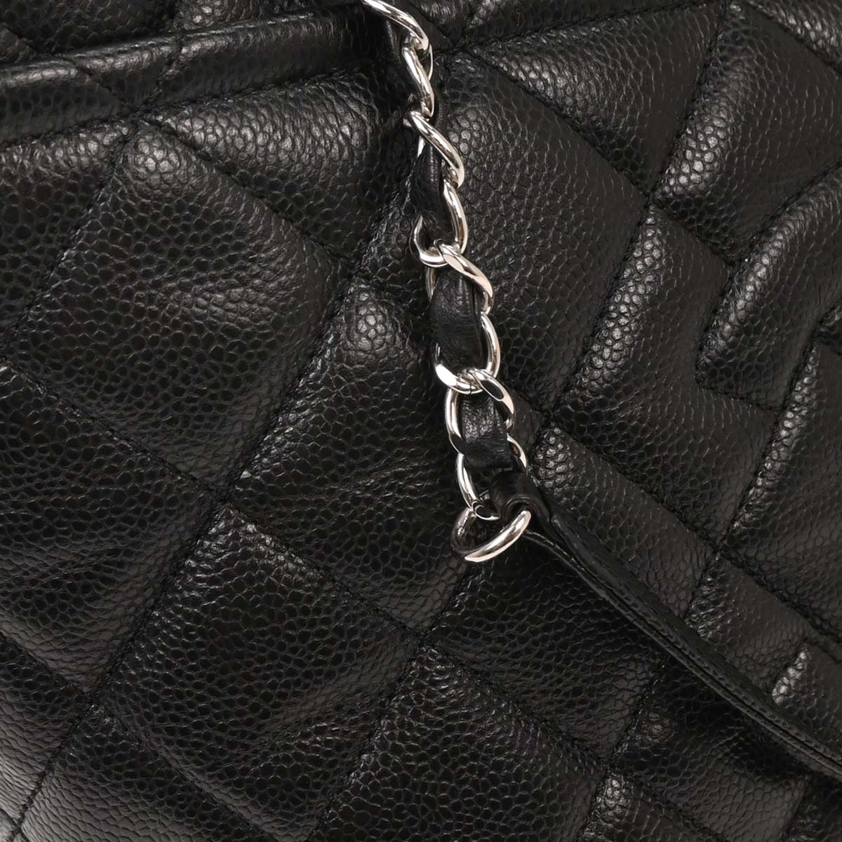Chanel 2012-2013 Black Caviar Tote Chain Handbag