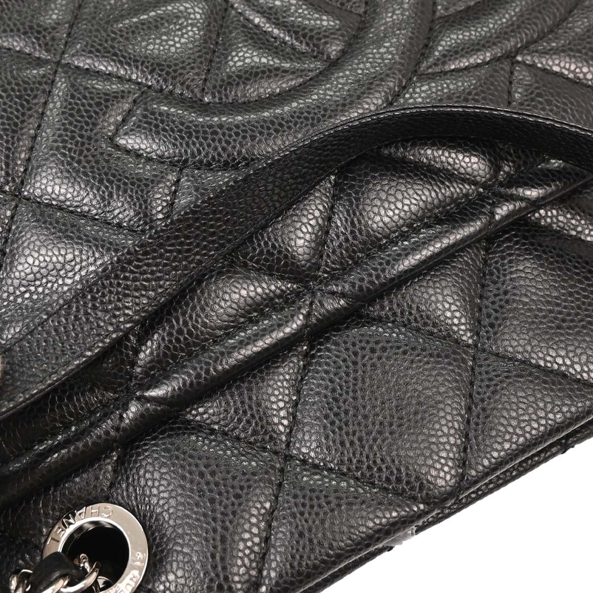 Chanel 2012-2013 Black Caviar Tote Chain Handbag