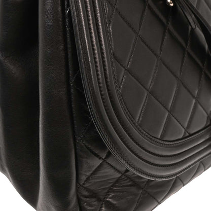 Chanel 2012 Black Lambskin Antik Boy Flap Handbag