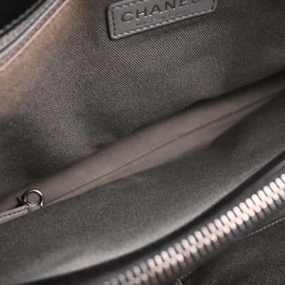 Chanel 2012 Black Lambskin Antik Boy Flap Handbag