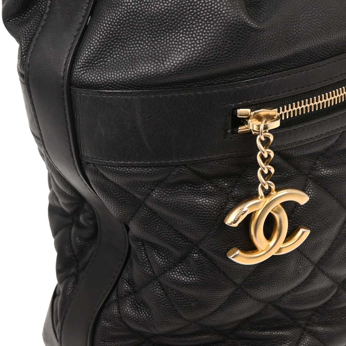 Chanel 2018-2019 Black Caviar Hobo Handbag