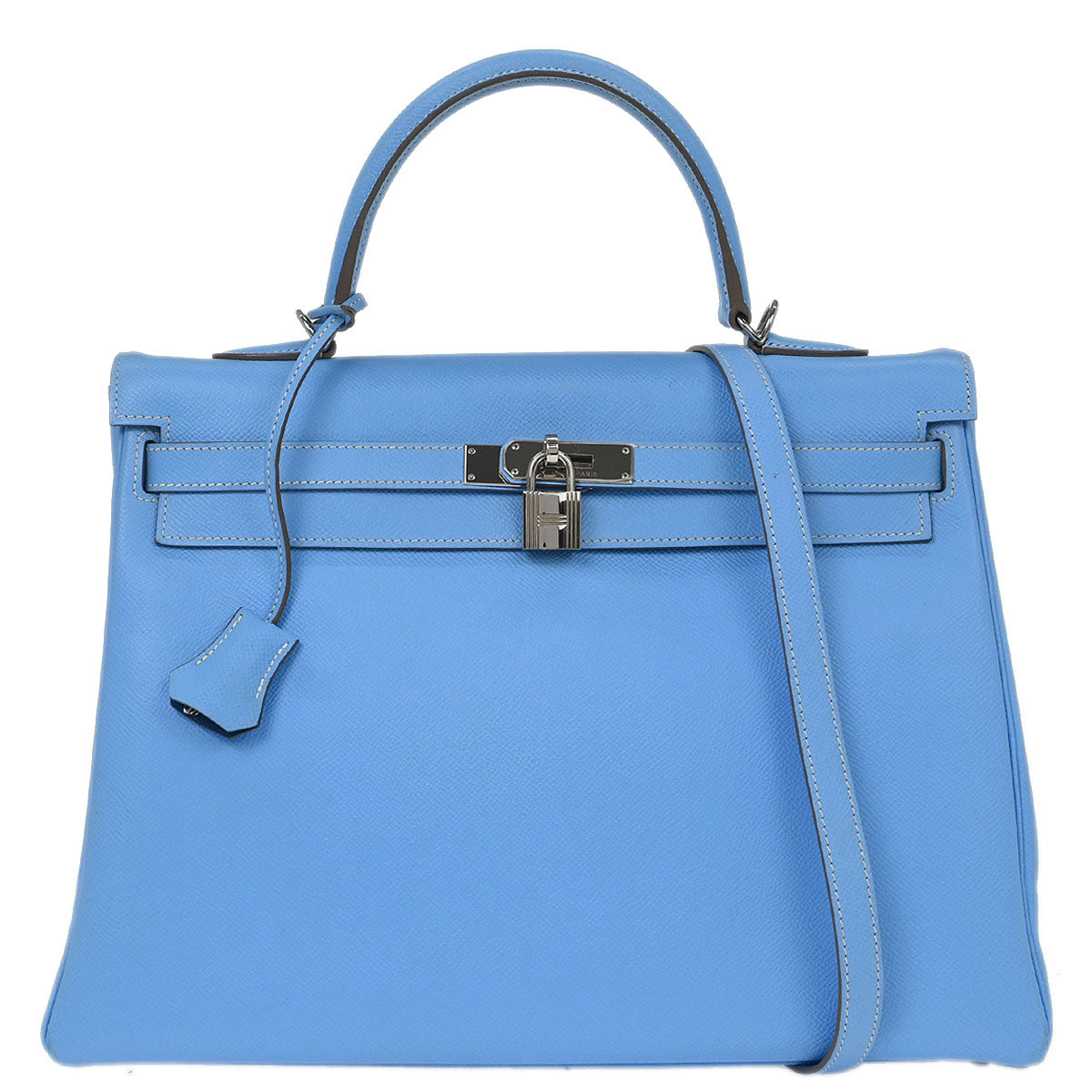 Hermes Blue Aztec Epsom Kelly 35 Retourne 2way Shoulder Handbag