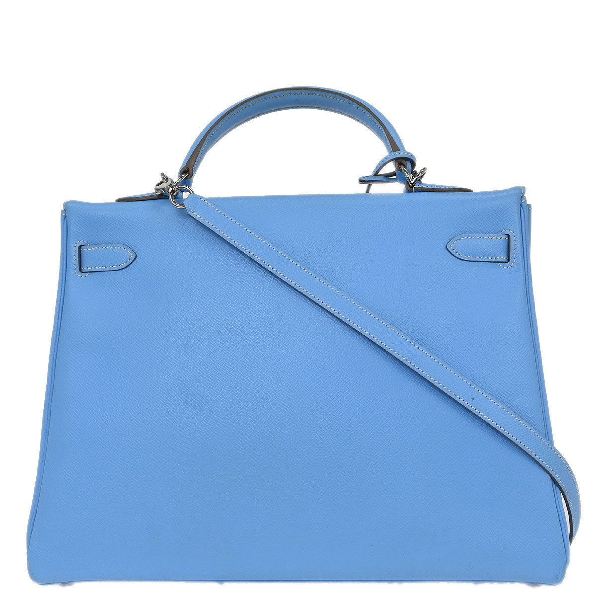 Hermes Blue Aztec Epsom Kelly 35 Retourne 2way Shoulder Handbag