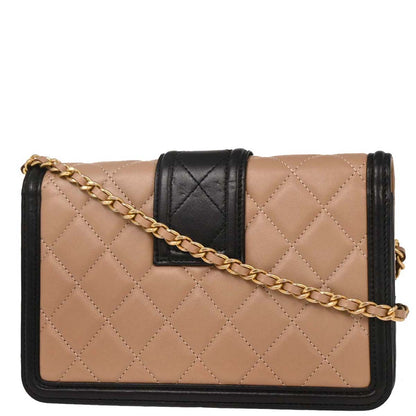 Chanel 2016-2017 Beige Lambskin Elegant CC WOC Wallet on Chain