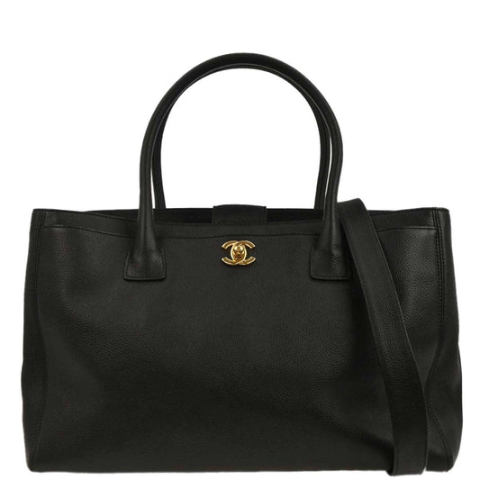 Chanel 2010-2011 Black Caviar Executive Cerf Tote Handbag