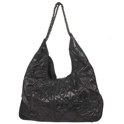 Chanel 2014-2015 Black Calfskin Hobo Handbag