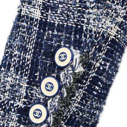 Chanel Setup Suit Jacket Skirt Navy #36