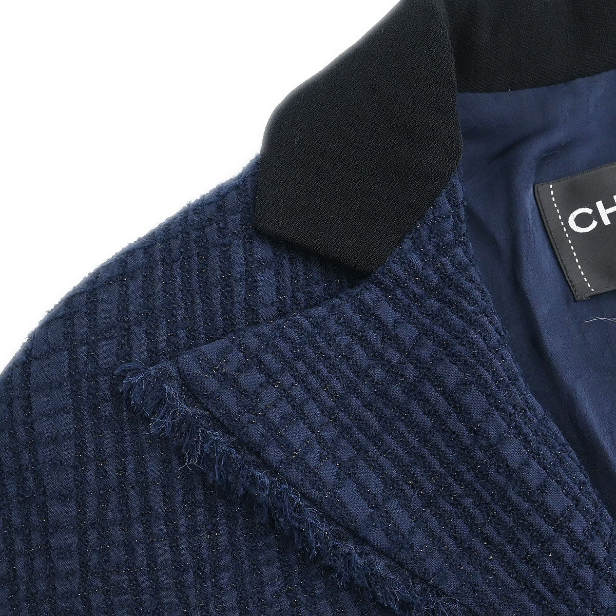 Chanel Single Breasted Jacket Navy #34