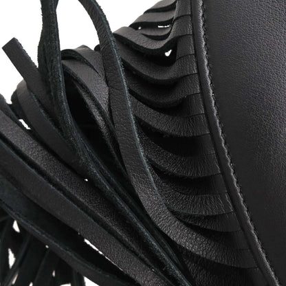 Saint Laurent Black Love Fringe Shoulder Bag