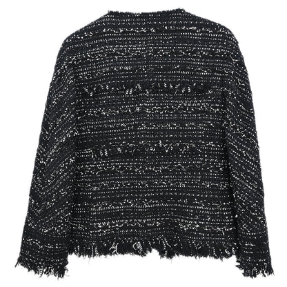 Chanel Single Breasted Collarless Jacket Black #34