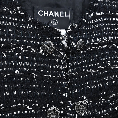 Chanel Single Breasted Collarless Jacket Black #34