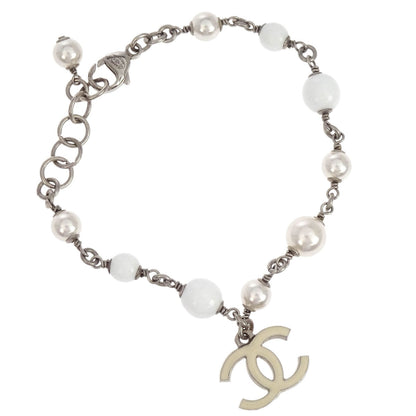 Chanel CC Chain Bracelet Silver Costume Pearl C19C