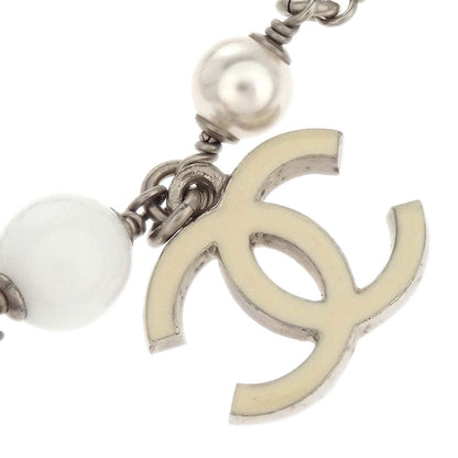 Chanel CC Chain Bracelet Silver Costume Pearl C19C