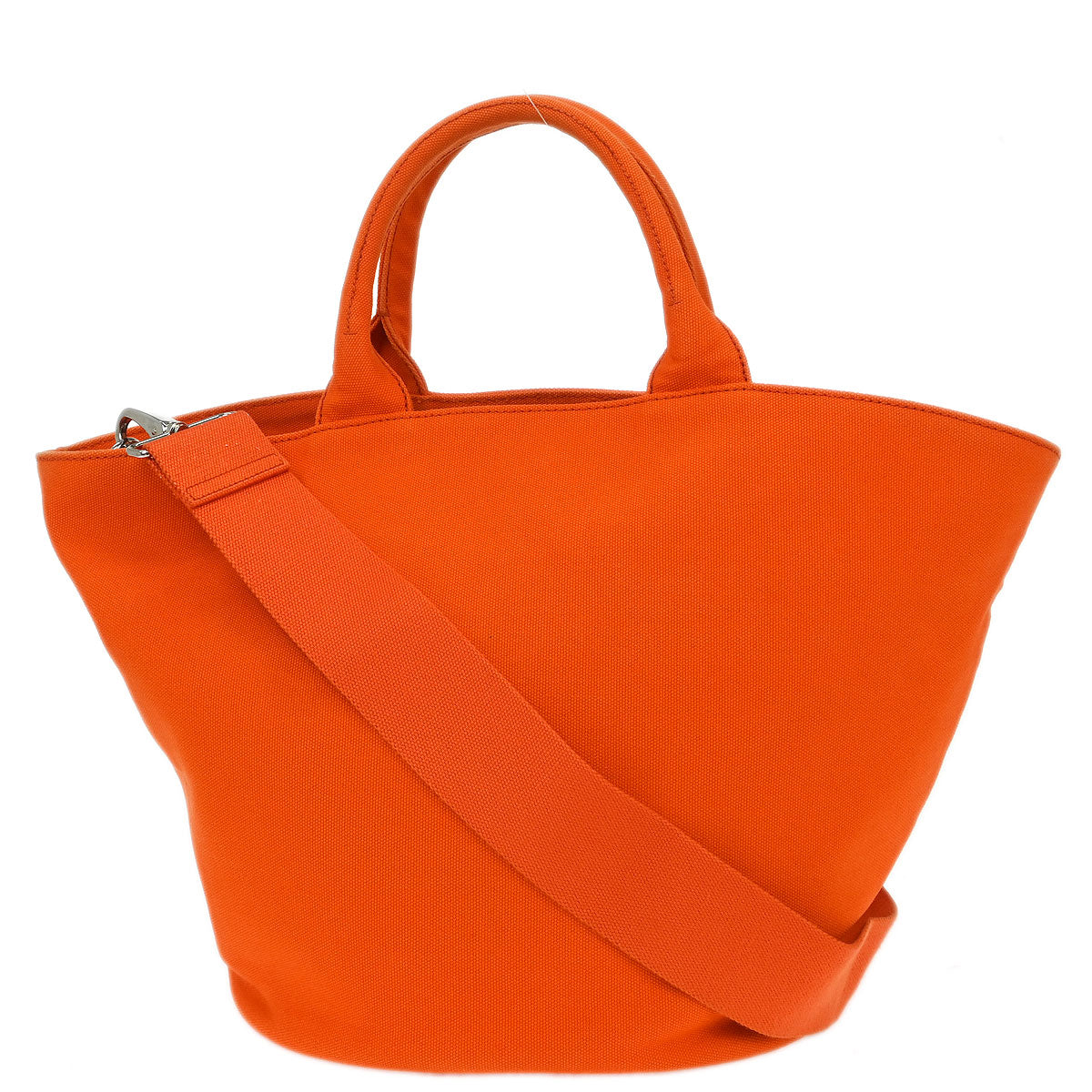 Prada Orange Canvas Canapa 2way Shoulder Tote Handbag