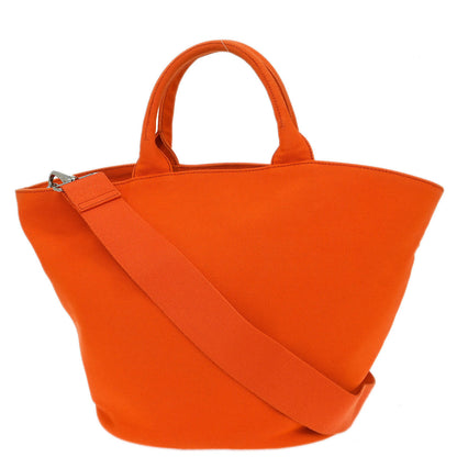 Prada Orange Canvas Canapa 2way Shoulder Tote Handbag