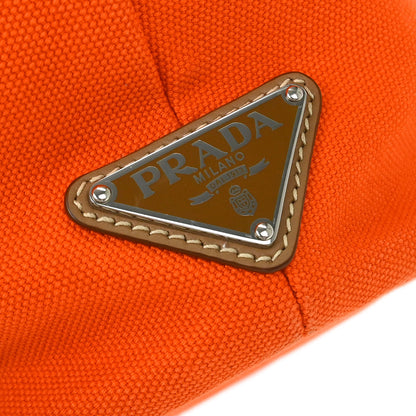 Prada Orange Canvas Canapa 2way Shoulder Tote Handbag